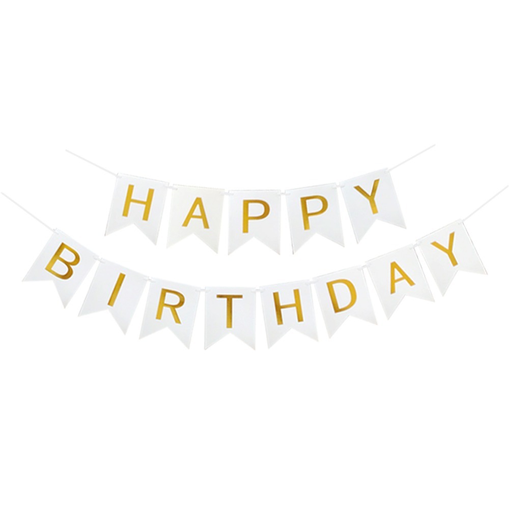 Happy Birthday Banners White