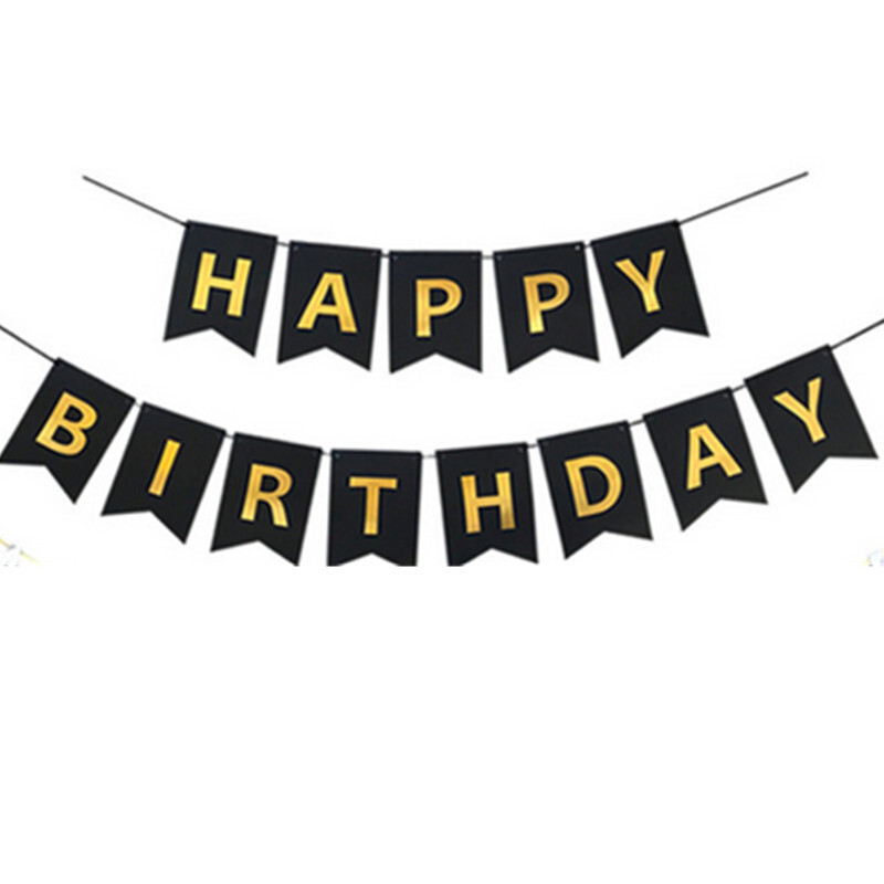 Happy Birthday Banners Black