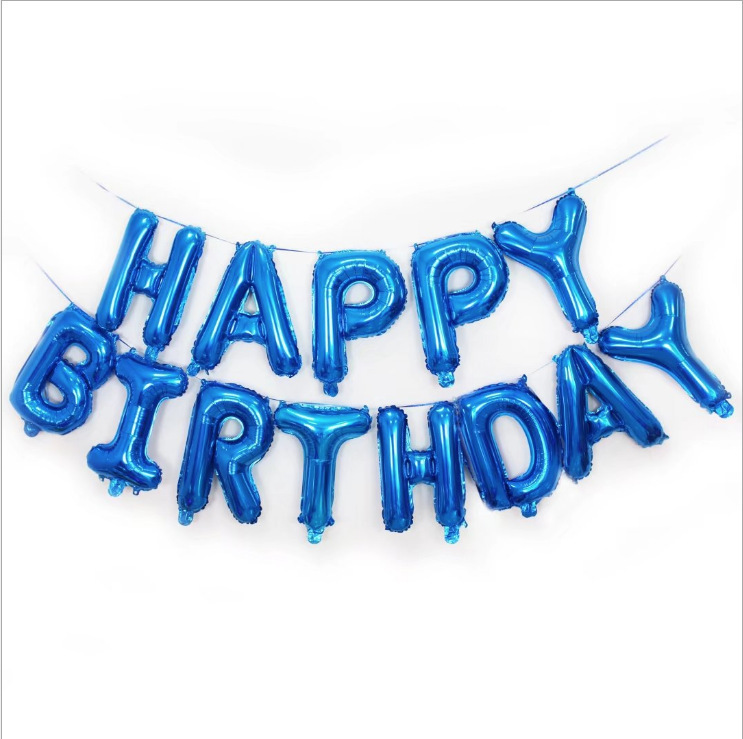 Happy Birthday Ballons Set Blue